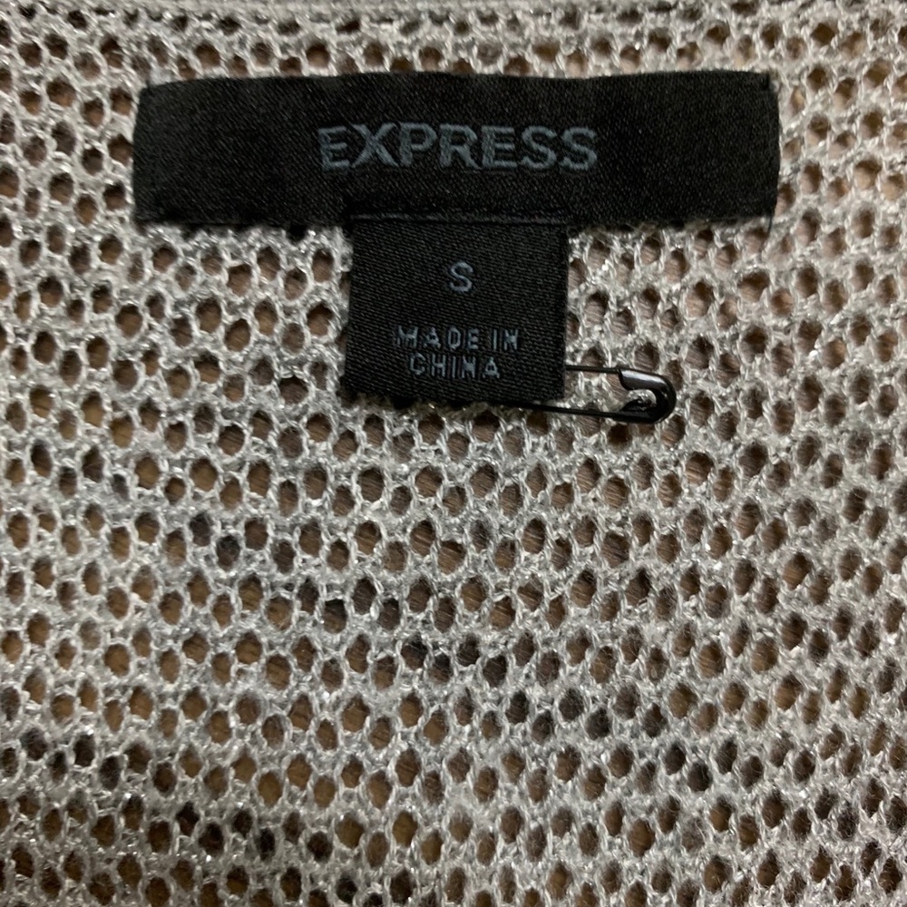 Express silver mesh long sleeve top, size small - Picture 3 of 3
